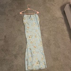 New w/ tags blue paisley silk dress from forever21